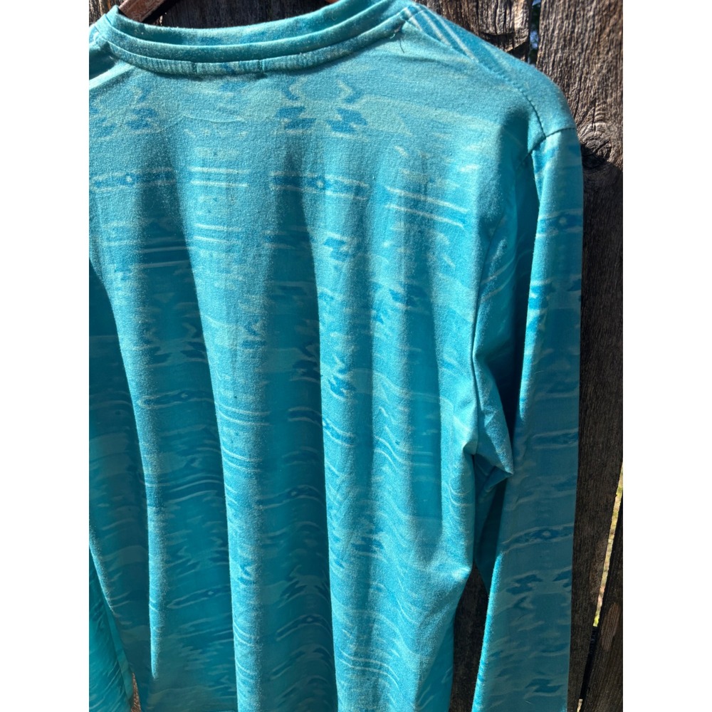 Cowgirl Studios Long Sleeve Top Women S Turquoise Southwestern Graphic - Picture 11 of 12